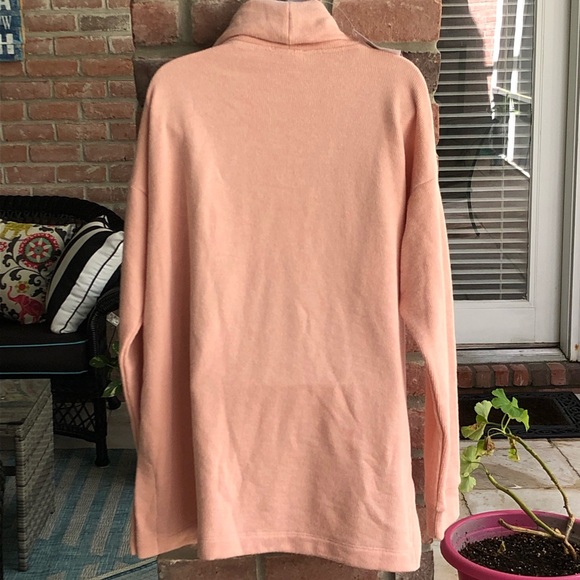 J. CREW Funnelneck Fleece Sweatshirt Clay Pink L NWT - Picture 2 of 6